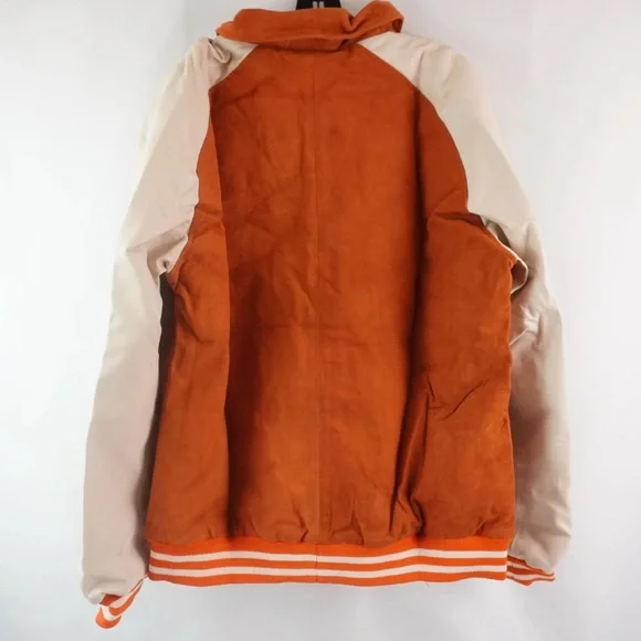 NEW [NYC Jackets] Texas Longhorns NCAA Orange Varsity Letterman Jacket Mens 3XL - Picture 5 of 15